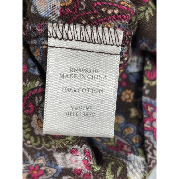 Coldwater Creek Womens Size M Paisley Print Textured Button Up Shirt - Picture 6 of 12